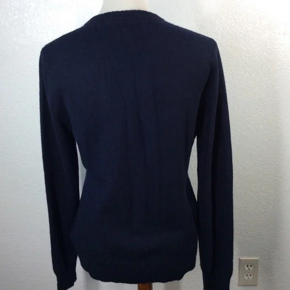 Tory Burch Navy V-Neck Sweater - Picture 13 of 13